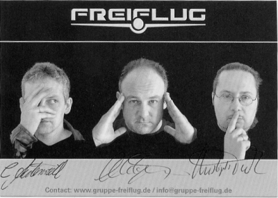 Autogrammkarte der Band FREIFLUG
